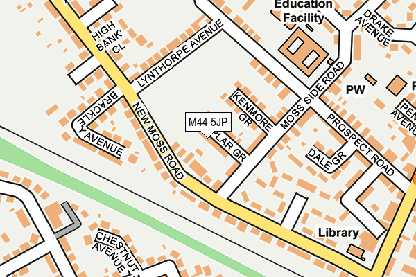 M44 5JP map - OS OpenMap – Local (Ordnance Survey)