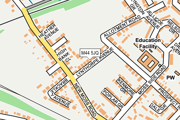 M44 5JQ map - OS OpenMap – Local (Ordnance Survey)