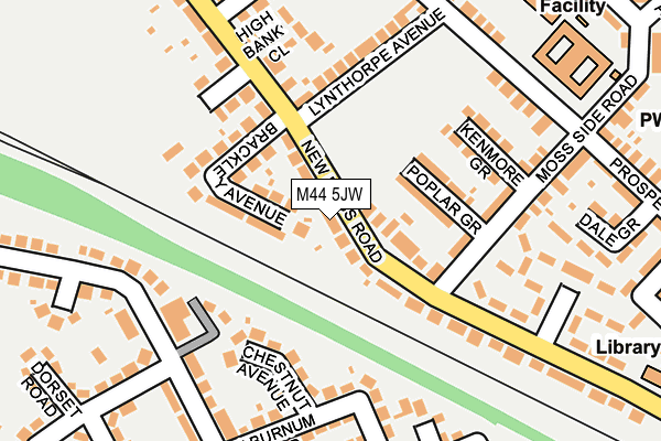 M44 5JW map - OS OpenMap – Local (Ordnance Survey)