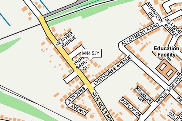 M44 5JY map - OS OpenMap – Local (Ordnance Survey)