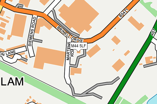 M44 5LF map - OS OpenMap – Local (Ordnance Survey)