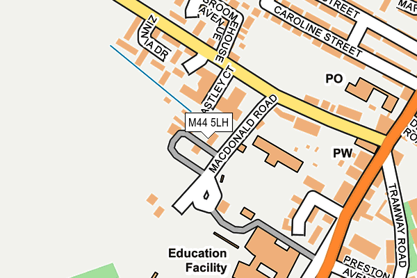 M44 5LH map - OS OpenMap – Local (Ordnance Survey)