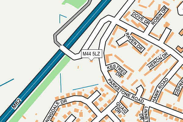 M44 5LZ map - OS OpenMap – Local (Ordnance Survey)