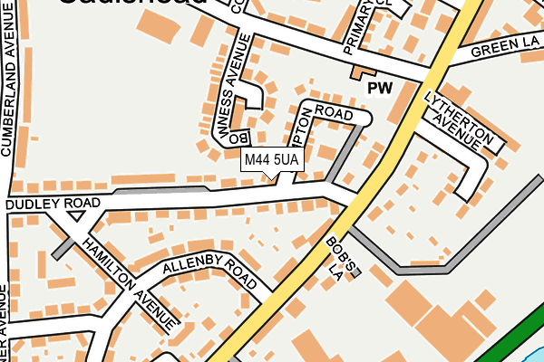 M44 5UA map - OS OpenMap – Local (Ordnance Survey)