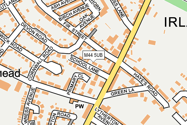 M44 5UB map - OS OpenMap – Local (Ordnance Survey)