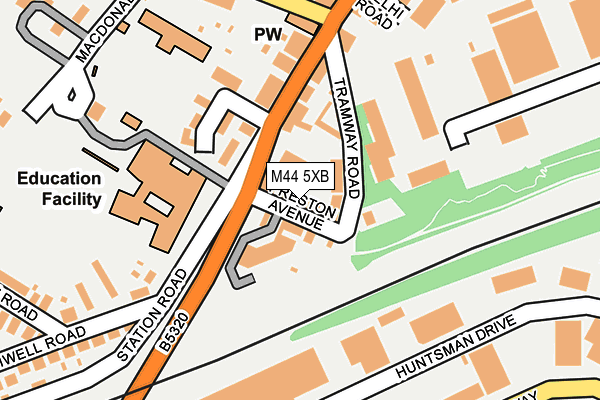 M44 5XB map - OS OpenMap – Local (Ordnance Survey)