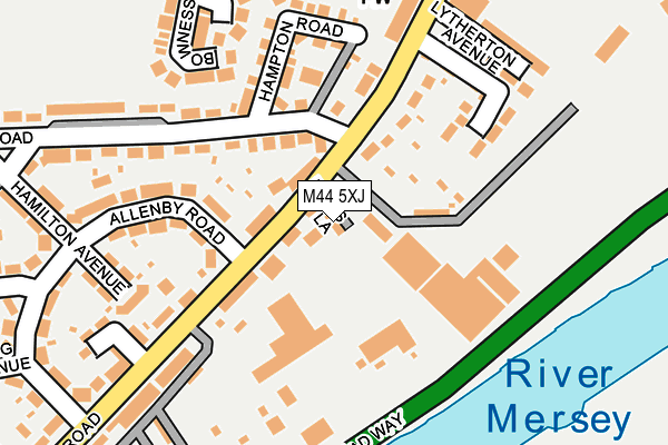 M44 5XJ map - OS OpenMap – Local (Ordnance Survey)