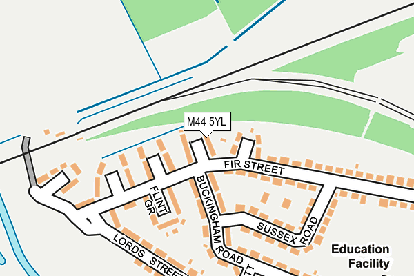 M44 5YL map - OS OpenMap – Local (Ordnance Survey)