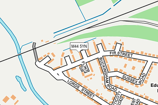 M44 5YN map - OS OpenMap – Local (Ordnance Survey)