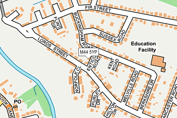 M44 5YP map - OS OpenMap – Local (Ordnance Survey)