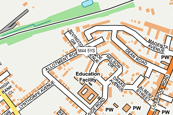 M44 5YS map - OS OpenMap – Local (Ordnance Survey)