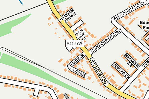 M44 5YW map - OS OpenMap – Local (Ordnance Survey)