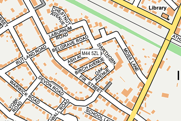 M44 5ZL map - OS OpenMap – Local (Ordnance Survey)