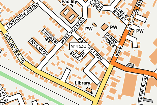 M44 5ZQ map - OS OpenMap – Local (Ordnance Survey)