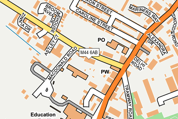 M44 6AB map - OS OpenMap – Local (Ordnance Survey)