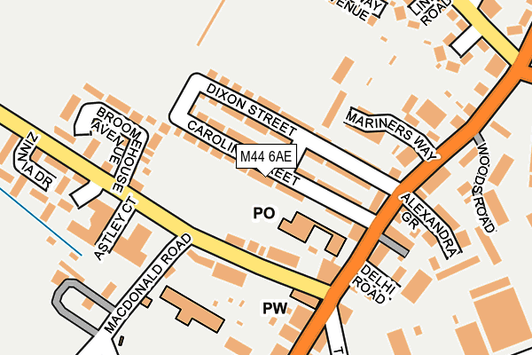 M44 6AE map - OS OpenMap – Local (Ordnance Survey)