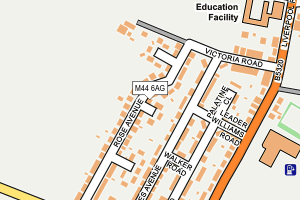 M44 6AG map - OS OpenMap – Local (Ordnance Survey)