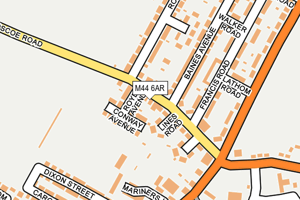 M44 6AR map - OS OpenMap – Local (Ordnance Survey)