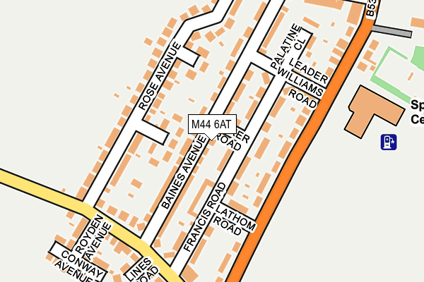 M44 6AT map - OS OpenMap – Local (Ordnance Survey)