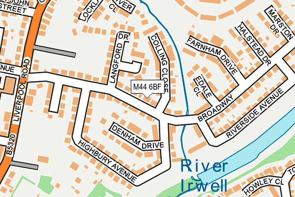 M44 6BF map - OS OpenMap – Local (Ordnance Survey)