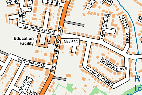 M44 6BG map - OS OpenMap – Local (Ordnance Survey)