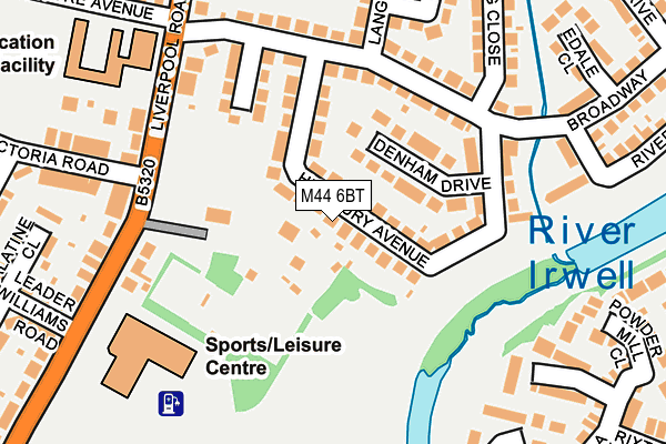 M44 6BT map - OS OpenMap – Local (Ordnance Survey)