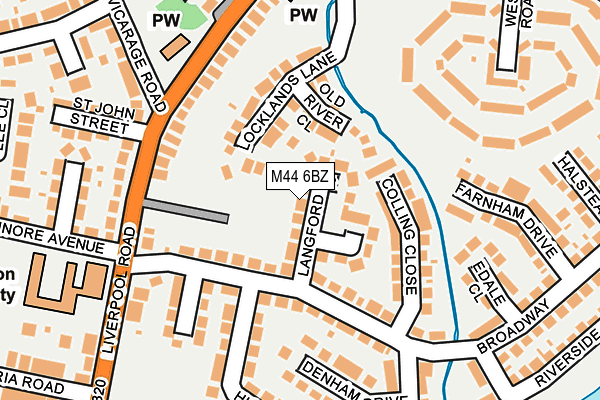 M44 6BZ map - OS OpenMap – Local (Ordnance Survey)