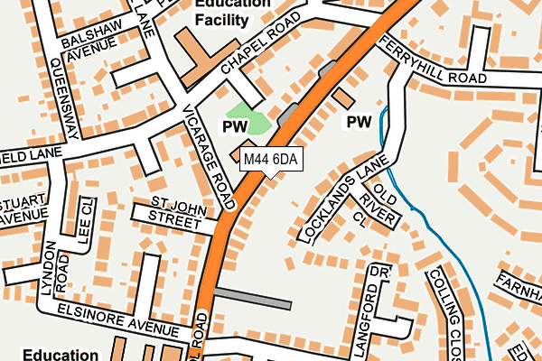 M44 6DA map - OS OpenMap – Local (Ordnance Survey)