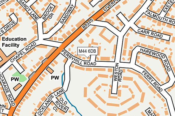 M44 6DB map - OS OpenMap – Local (Ordnance Survey)