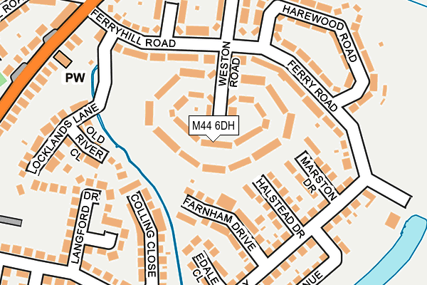 M44 6DH map - OS OpenMap – Local (Ordnance Survey)