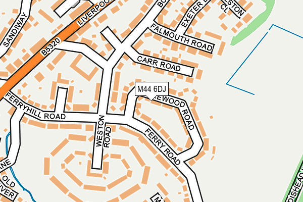 M44 6DJ map - OS OpenMap – Local (Ordnance Survey)