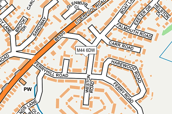 M44 6DW map - OS OpenMap – Local (Ordnance Survey)