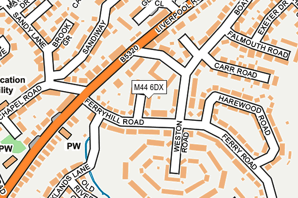 M44 6DX map - OS OpenMap – Local (Ordnance Survey)