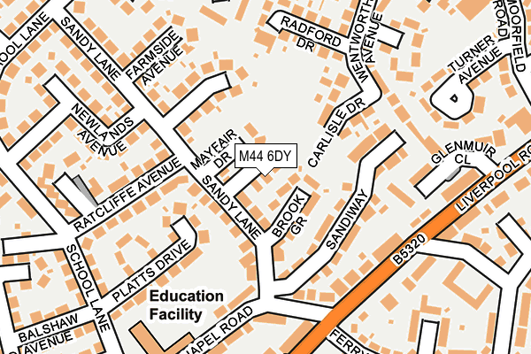 M44 6DY map - OS OpenMap – Local (Ordnance Survey)