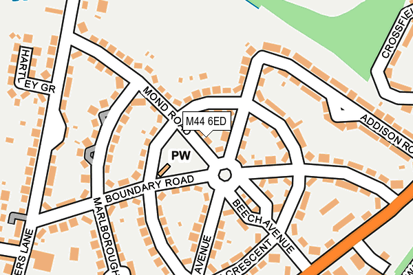 M44 6ED map - OS OpenMap – Local (Ordnance Survey)