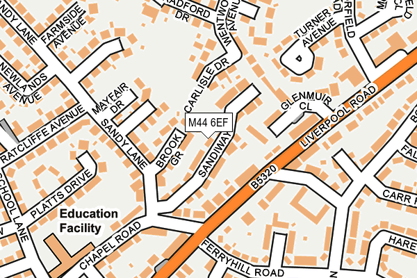 M44 6EF map - OS OpenMap – Local (Ordnance Survey)