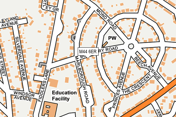 M44 6ER map - OS OpenMap – Local (Ordnance Survey)