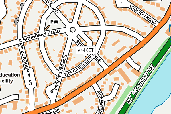 M44 6ET map - OS OpenMap – Local (Ordnance Survey)