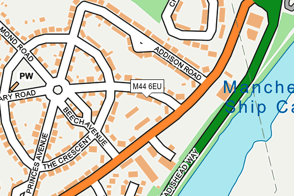 M44 6EU map - OS OpenMap – Local (Ordnance Survey)