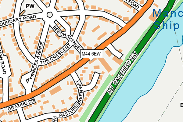 M44 6EW map - OS OpenMap – Local (Ordnance Survey)