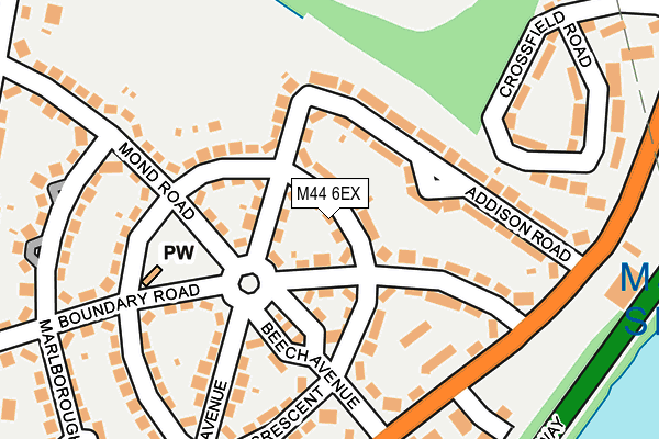 M44 6EX map - OS OpenMap – Local (Ordnance Survey)