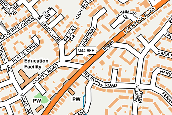 M44 6FE map - OS OpenMap – Local (Ordnance Survey)