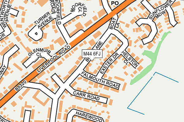 M44 6FJ map - OS OpenMap – Local (Ordnance Survey)