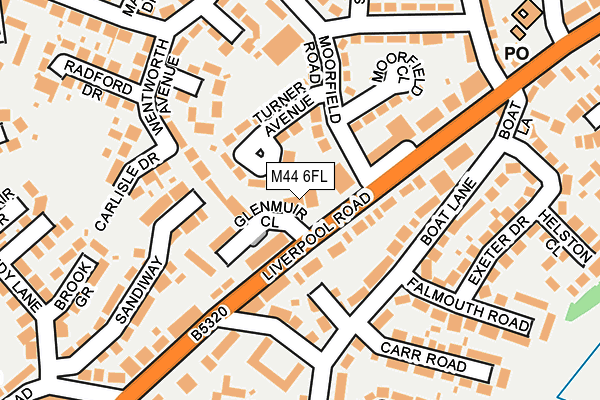 M44 6FL map - OS OpenMap – Local (Ordnance Survey)