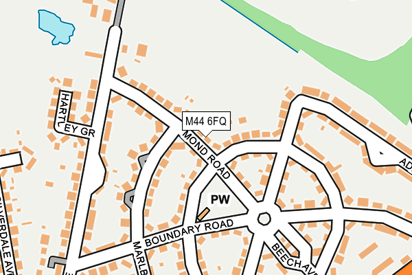 M44 6FQ map - OS OpenMap – Local (Ordnance Survey)