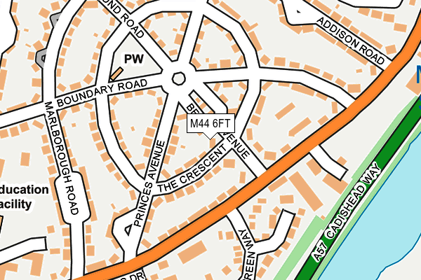 M44 6FT map - OS OpenMap – Local (Ordnance Survey)