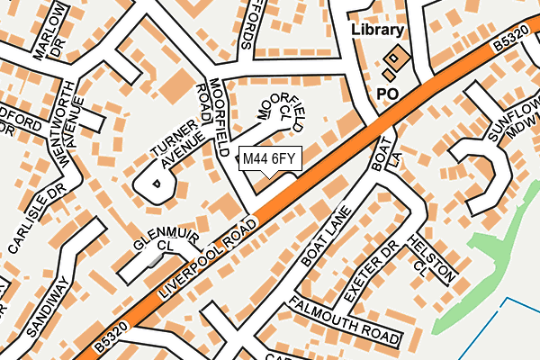 M44 6FY map - OS OpenMap – Local (Ordnance Survey)