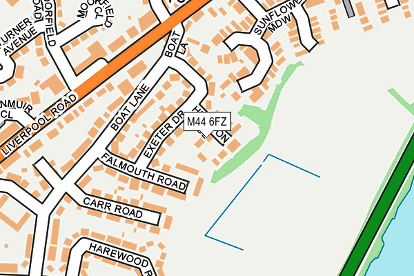 M44 6FZ map - OS OpenMap – Local (Ordnance Survey)