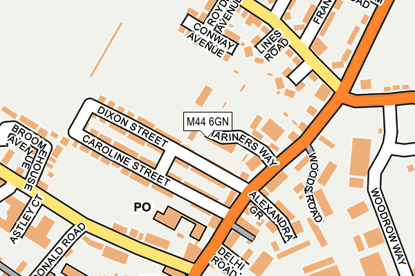 M44 6GN map - OS OpenMap – Local (Ordnance Survey)