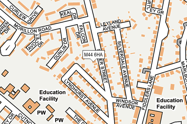 M44 6HA map - OS OpenMap – Local (Ordnance Survey)